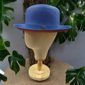 MEN'S BRUNO CAPELO EMPIRE COLLECTION STRAW 2 1/2" BRIM FEDORA HAT. EM 516.